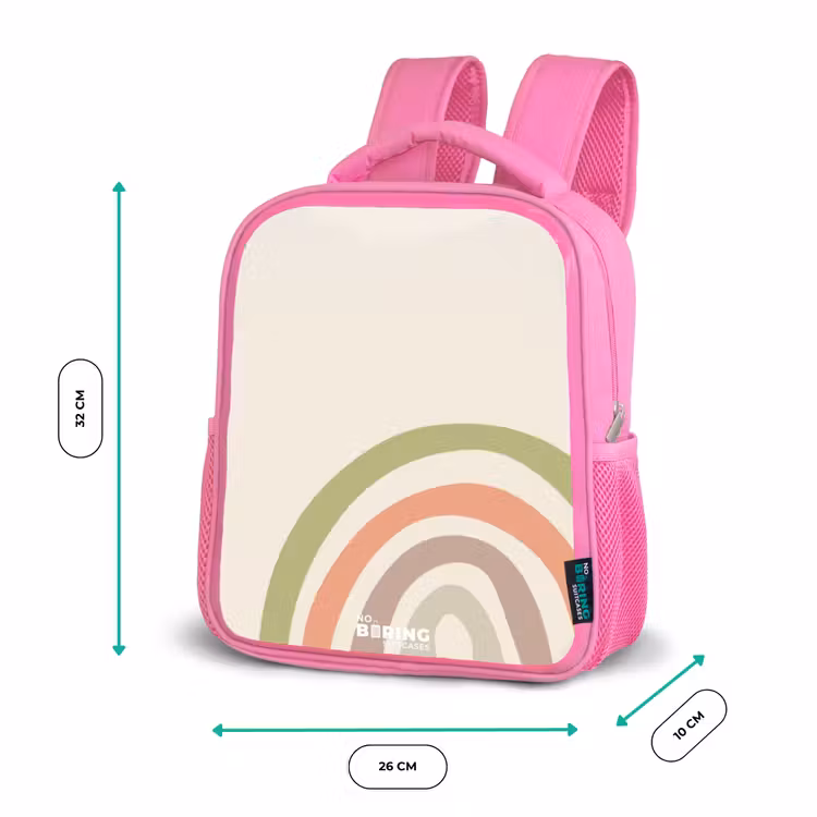 Kinderrugzak - Roze - Ruwe regenboog pastel — 3