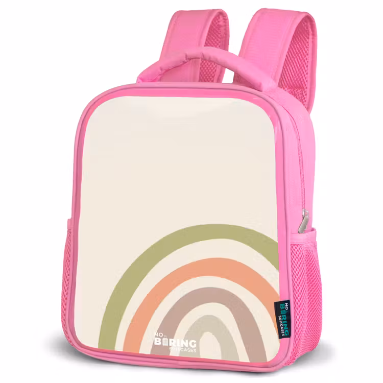 Kinderrugzak - Roze - Ruwe regenboog pastel — 4