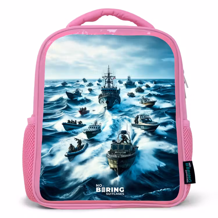 Kinderrugzak - Roze - Schepen in de zee — 1