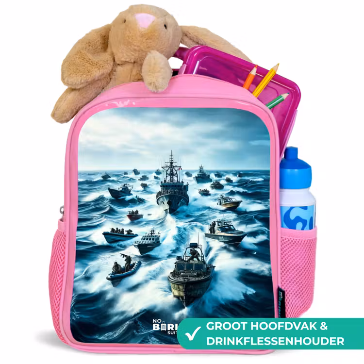 Kinderrugzak - Roze - Schepen in de zee — 2