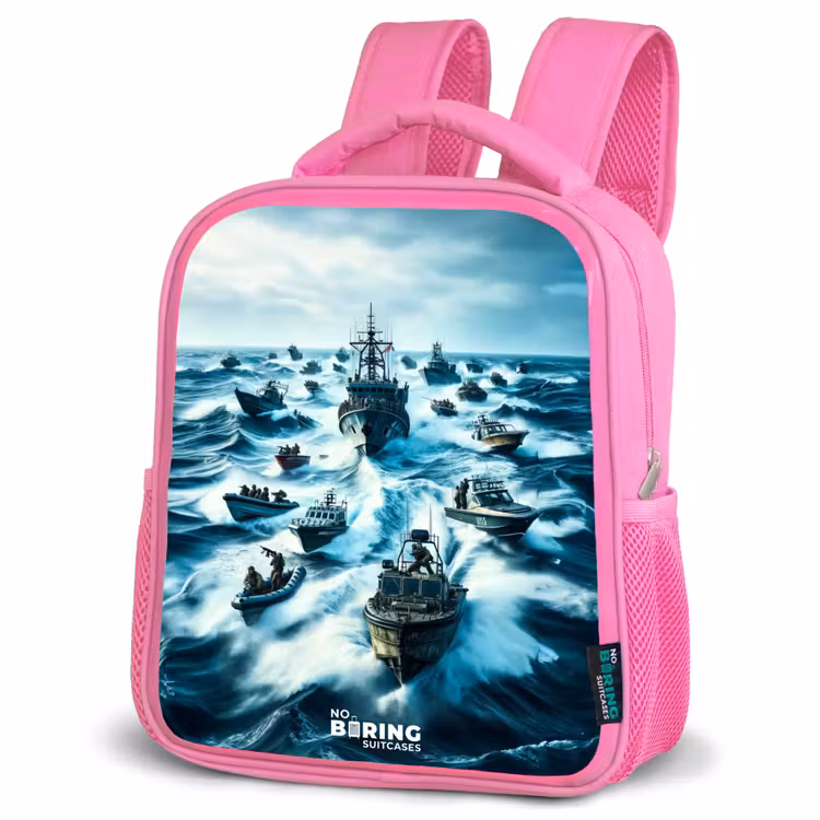 Kinderrugzak - Roze - Schepen in de zee — 4