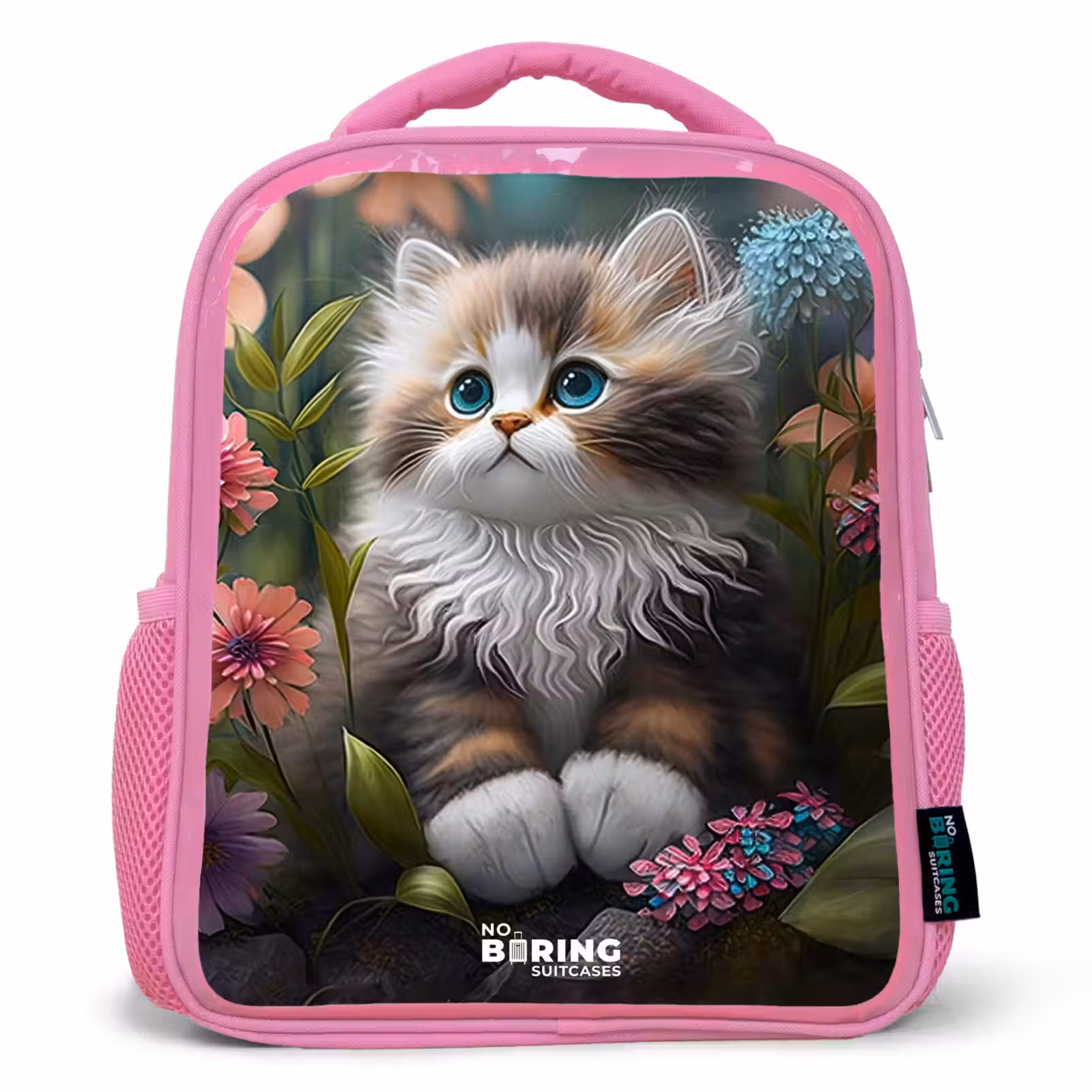 Kinderrugzak - Roze - Kitten tussen bloemen — 1