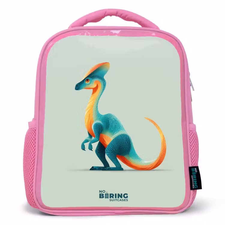 Kinderrugzak - Roze - Elegante dino met kam — 1