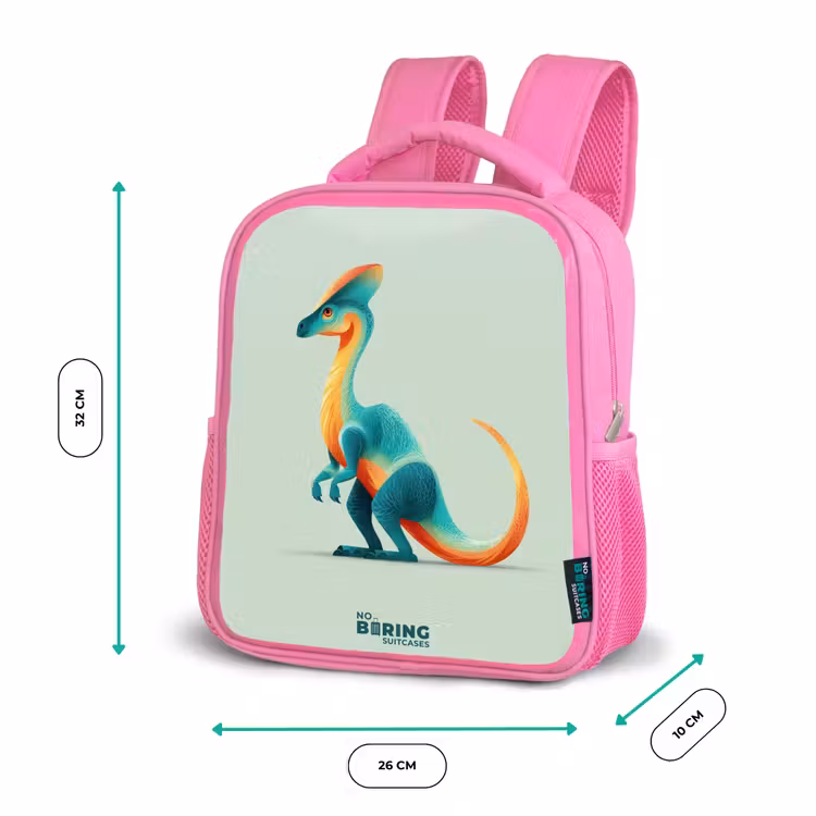 Kinderrugzak - Roze - Elegante dino met kam — 3