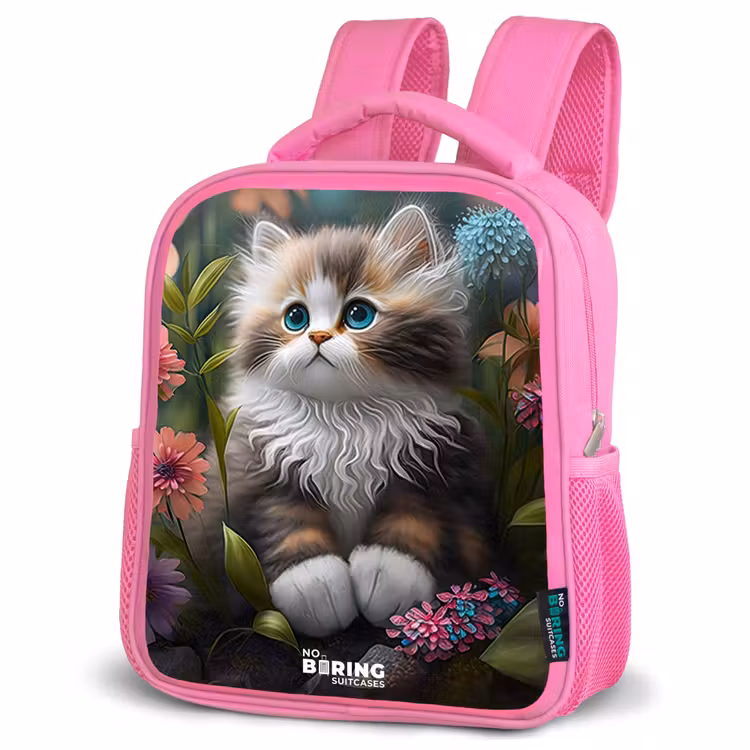 Kinderrugzak - Roze - Kitten tussen bloemen — 4
