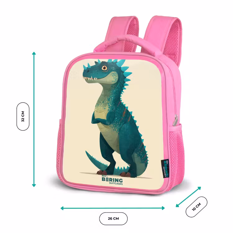 Kinderrugzak - Roze - Spiky dino met vriendelijke blik — 3