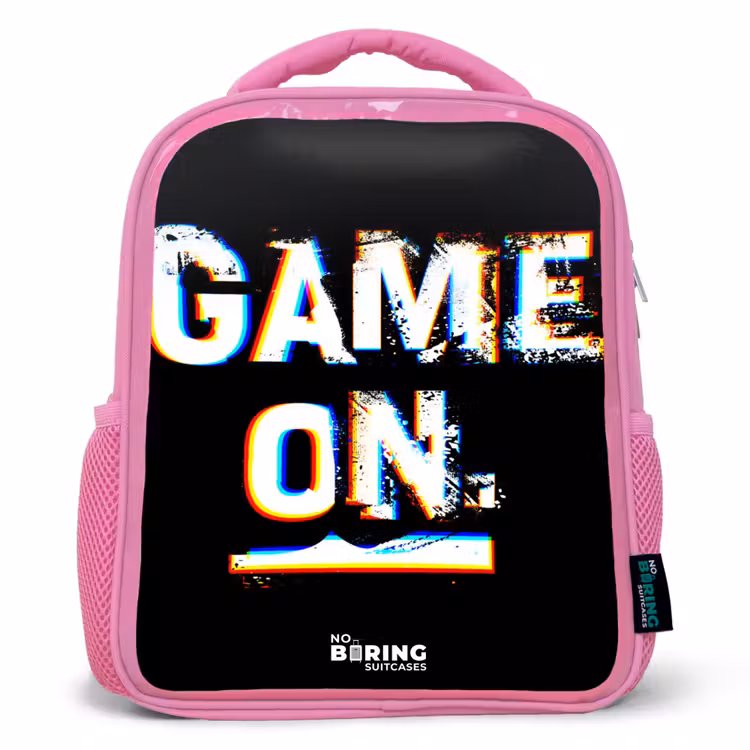 Kinderrugzak - Roze - Game on in zwart wit β 1