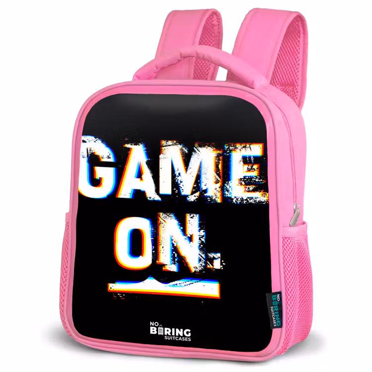 Kinderrugzak - Roze - Game on in zwart wit β 4