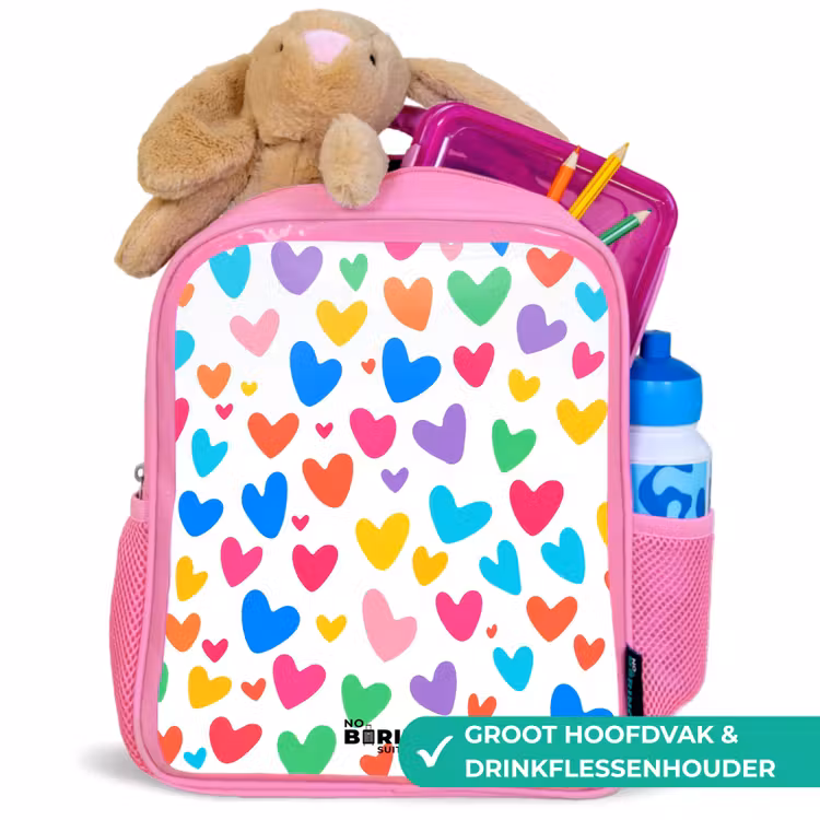 Kinderrugzak - Roze - Gekleurde hartjes β 2