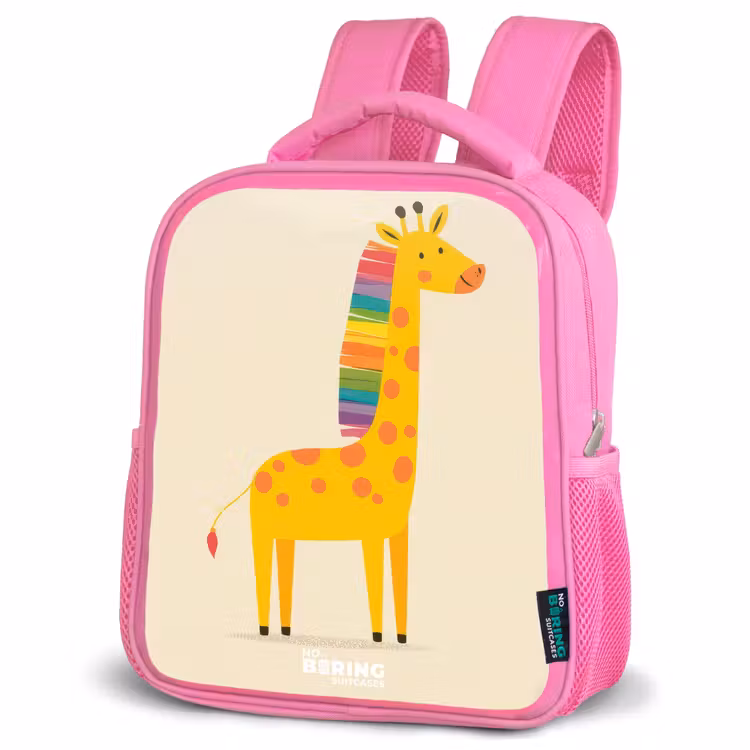 Kinderrugzak - Roze - Giraffe - Dier - Kleurrijk — 4