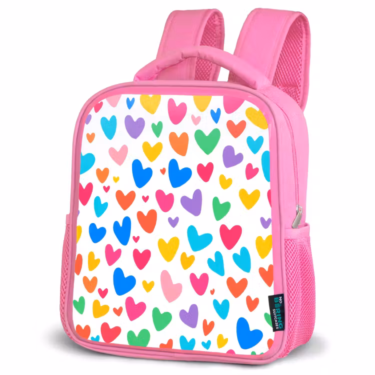 Kinderrugzak - Roze - Hartjes - Kleurrijk - Patroon - Levendig β 4