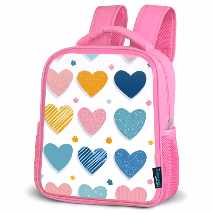 Kinderrugzak - Roze - Hartjes - Pastel - Patroon — 4