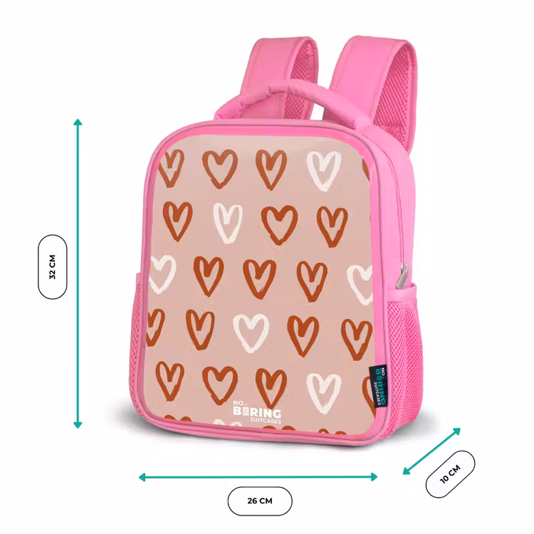Kinderrugzak - Roze - Hartjes patroon in roze en wit — 3