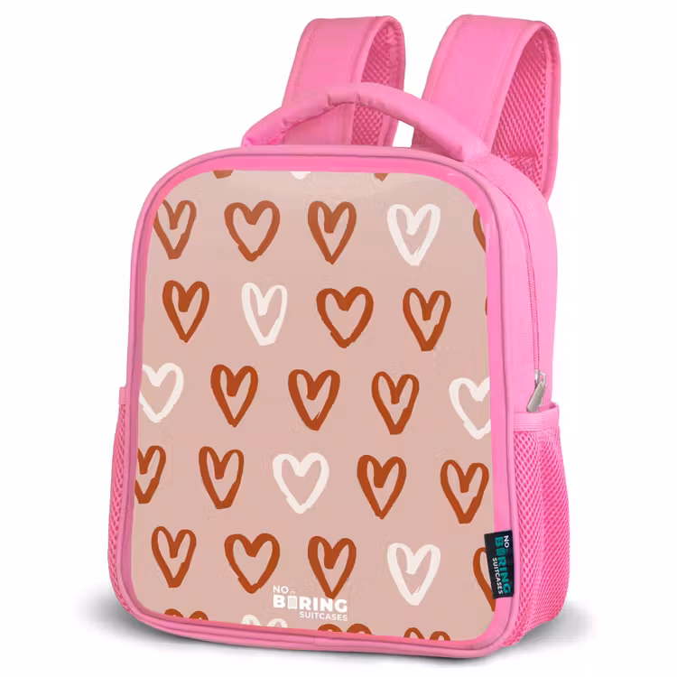 Kinderrugzak - Roze - Hartjes patroon in roze en wit — 4