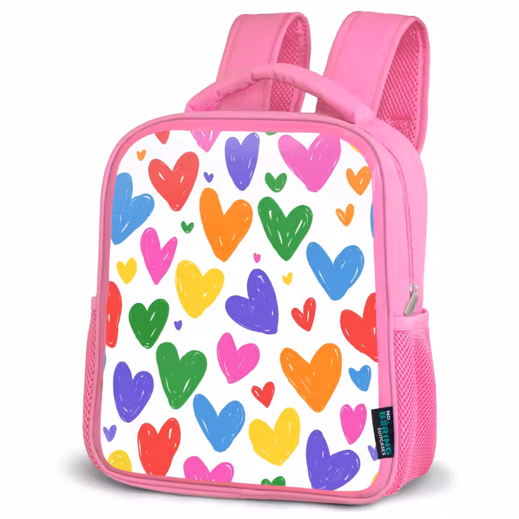 Kinderrugzak - Roze - Hartjes - Patroon - Kleurrijk — 4
