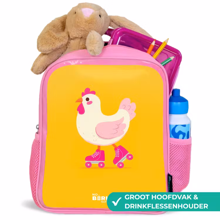 Kinderrugzak - Roze - Kip - Rolschaatsen - Geel — 2