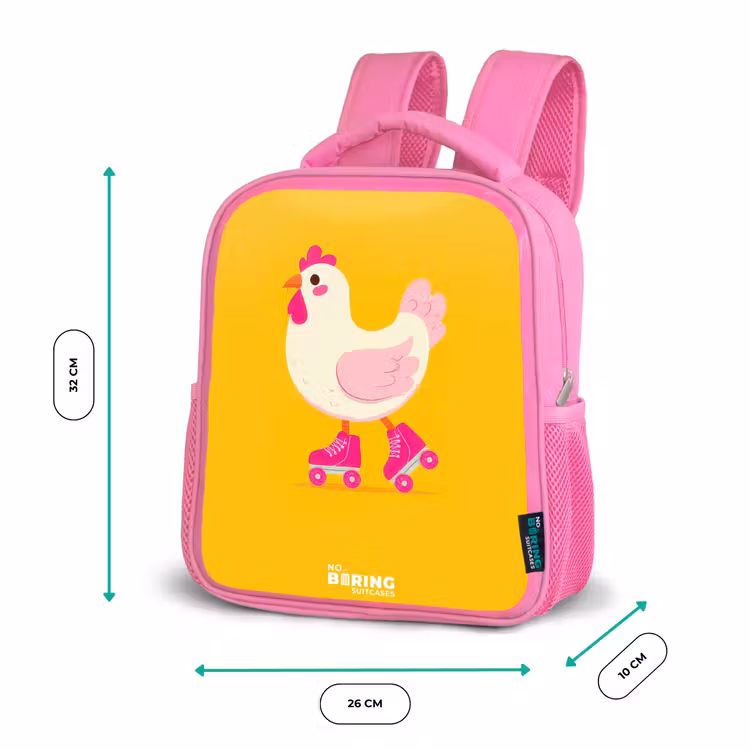 Kinderrugzak - Roze - Kip - Rolschaatsen - Geel — 3