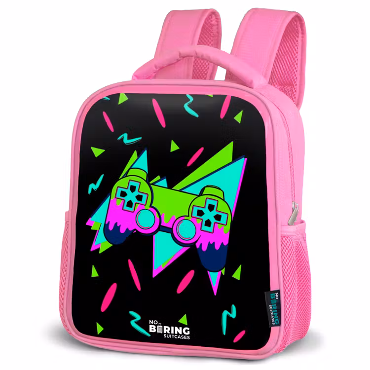 Kinderrugzak - Roze - Neon controller op zwart — 4