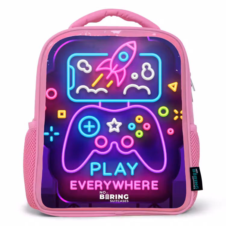 Kinderrugzak - Roze - Neonillustratie met een controller β 1