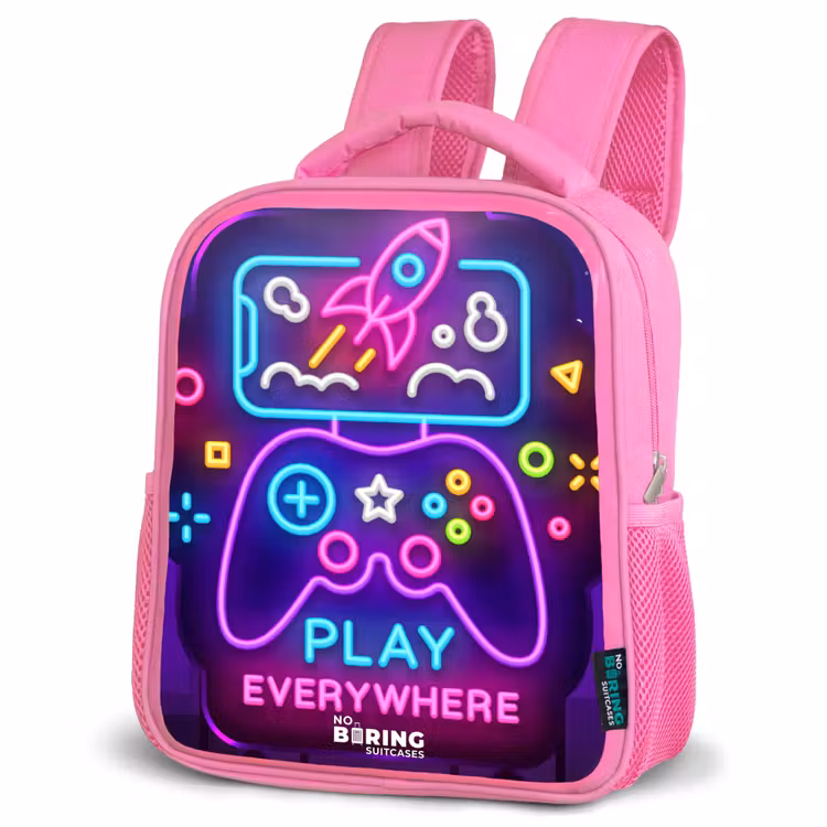 Kinderrugzak - Roze - Neonillustratie met een controller β 4