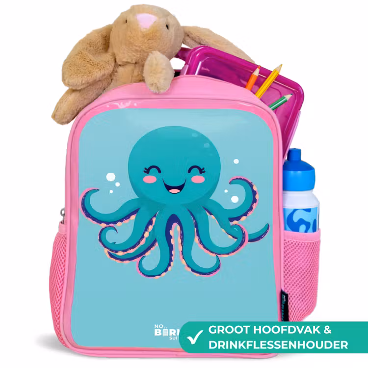 Kinderrugzak - Roze - Octopus - Water - Blauw — 2