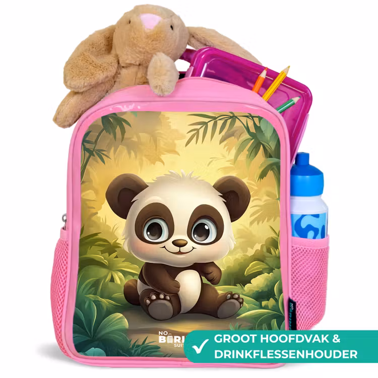 Kinderrugzak - Roze - Panda - Bamboebos - Groen — 2
