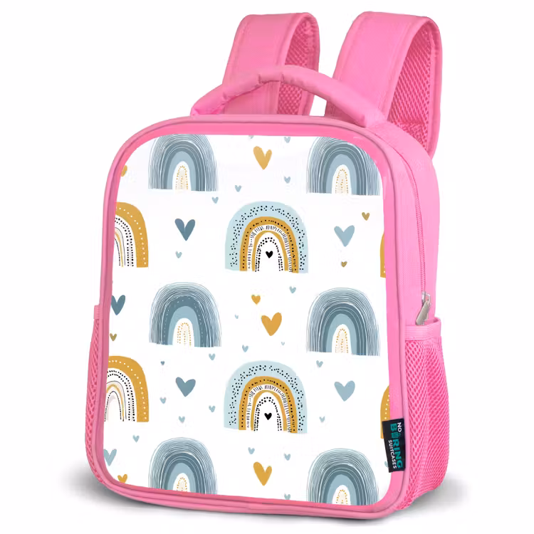 Kinderrugzak - Roze - Patroon - Regenboog - Hartjes — 4