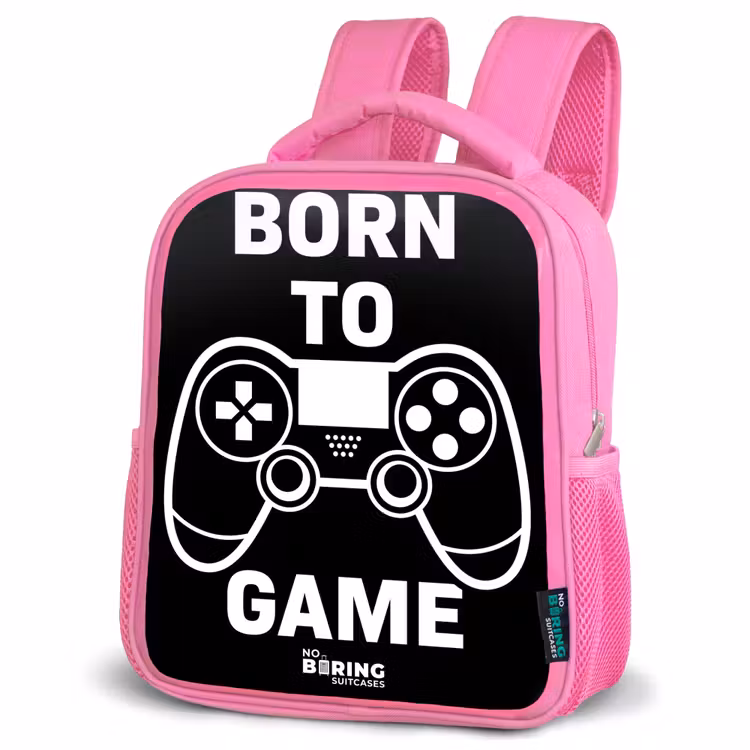 Kinderrugzak - Roze - Qoute met controller in zwart wit — 4