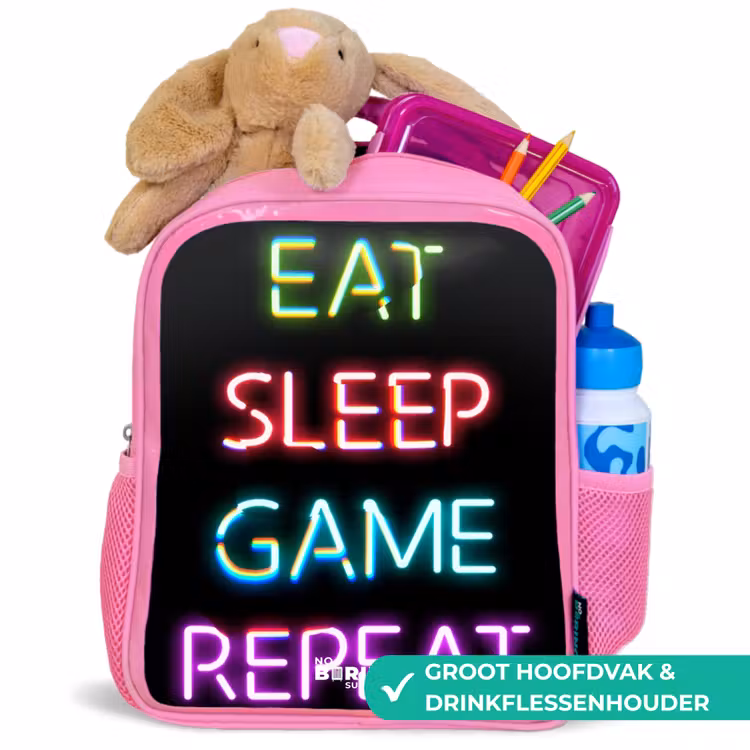 Kinderrugzak - Roze - Qoute met neon lichten — 2