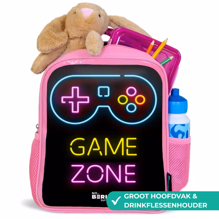 Kinderrugzak - Roze - Qoute met neonkleuren — 2