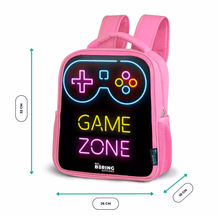 Kinderrugzak - Roze - Qoute met neonkleuren — 3