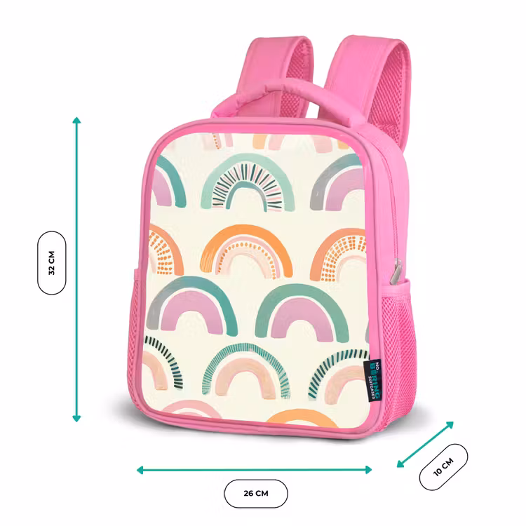 Kinderrugzak - Roze - Regenboog - Pastel - Patroon β 3