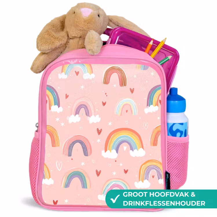 Kinderrugzak - Roze - Regenboog - Patroon - Pastel — 2