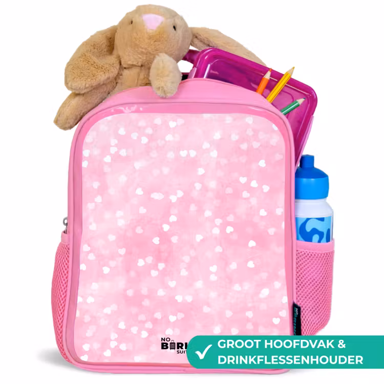 Kinderrugzak - Roze - Roze glitter hartjes — 2