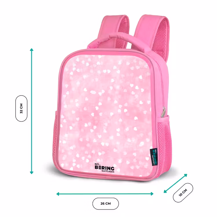 Kinderrugzak - Roze - Roze glitter hartjes — 3