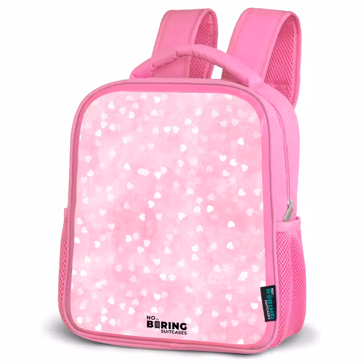 Kinderrugzak - Roze - Roze glitter hartjes — 4