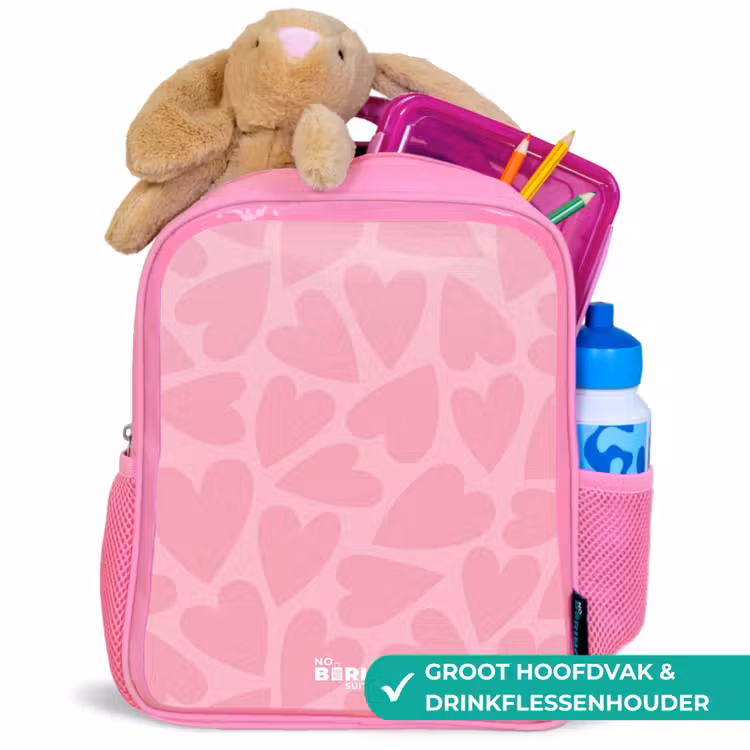 Kinderrugzak - Roze - Roze hartjes patroon — 2