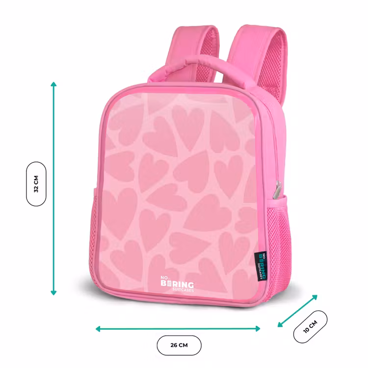 Kinderrugzak - Roze - Roze hartjes patroon — 3