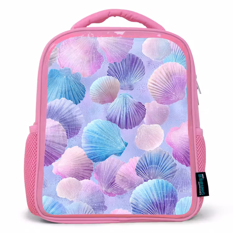 Kinderrugzak - Roze - Schelpen - Paars - Blauw - Patroon — 1