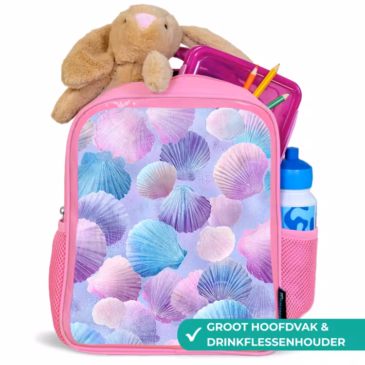 Kinderrugzak - Roze - Schelpen - Paars - Blauw - Patroon — 2