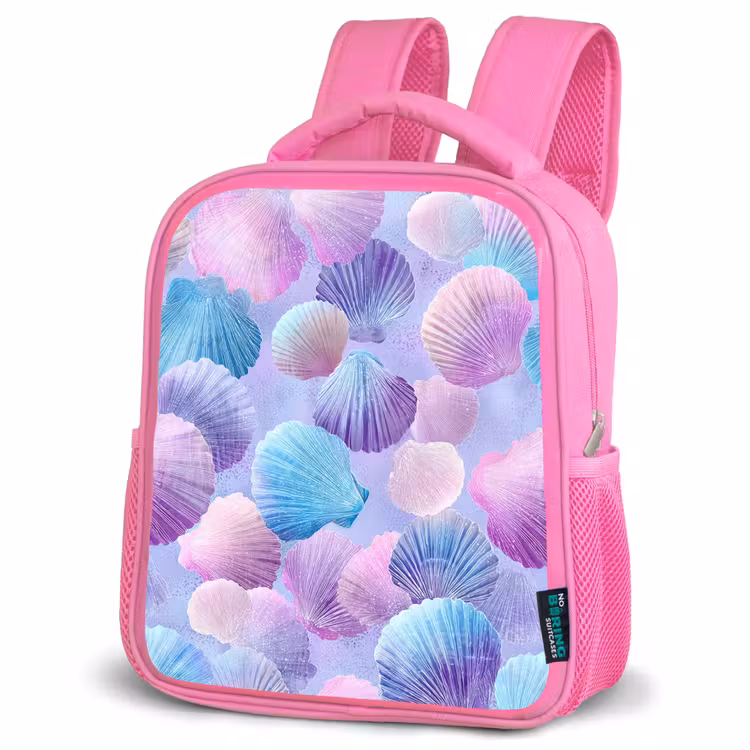 Kinderrugzak - Roze - Schelpen - Paars - Blauw - Patroon — 4
