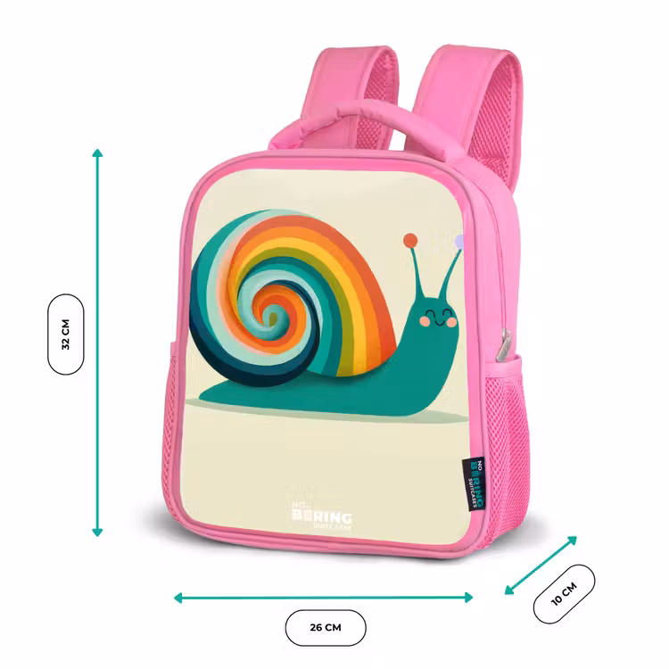 Kinderrugzak - Roze - Slak - Regenboog - Kleurrijk — 3