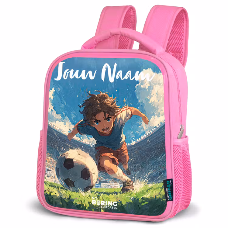 Kinderrugzak met naam - Roze - Stadion - Voetbal - Jongen β 4