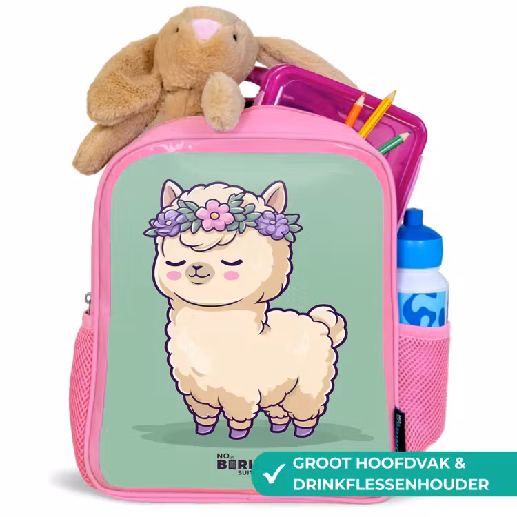 Kinderrugzak - Roze - Kawai - Alpaca - Groen β 2