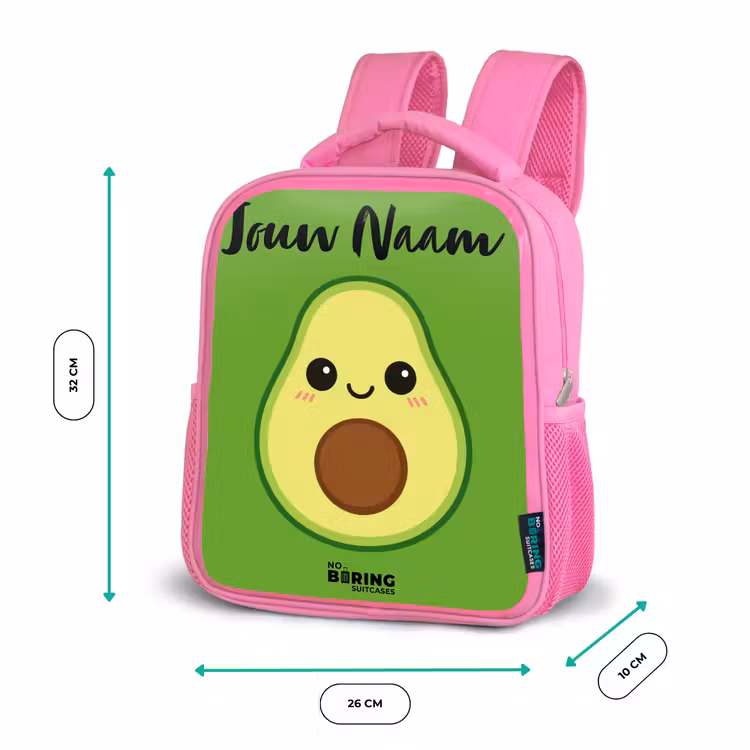 Kinderrugzak met naam - Roze - Kawai - Avocado - Groen — 3