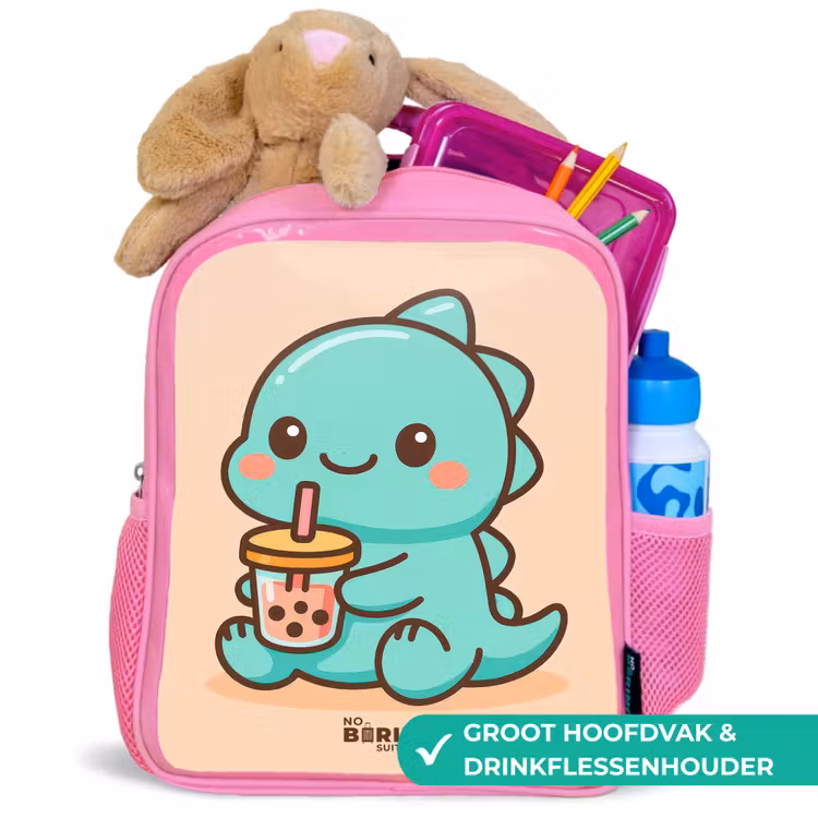 Kinderrugzak - Roze - Kawai - Dino - Bubbletea — 2