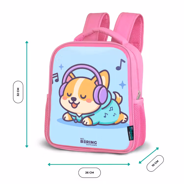 Kinderrugzak - Roze - Kawai - Hond - Muziek — 3