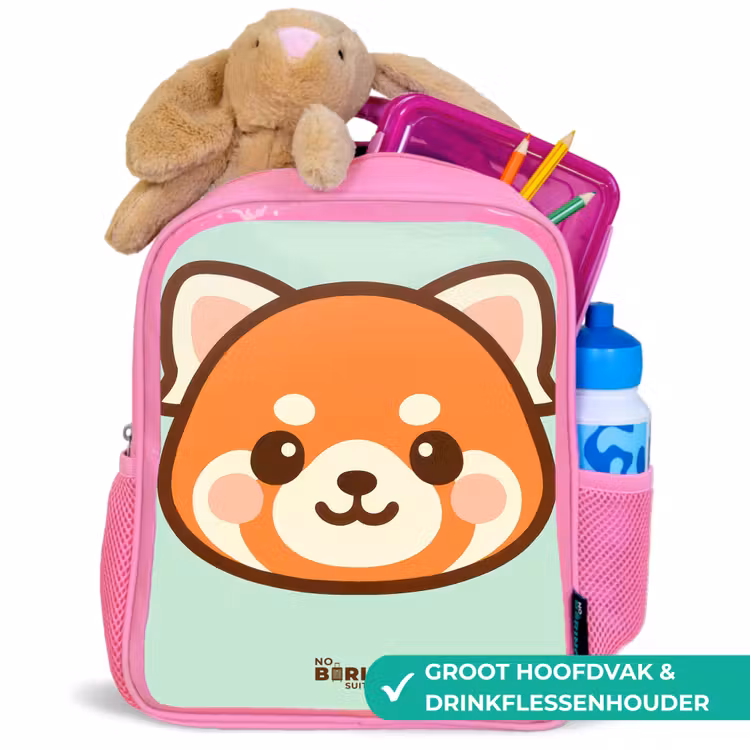 Kinderrugzak - Roze - Kawai - Rode panda - Groen β 2