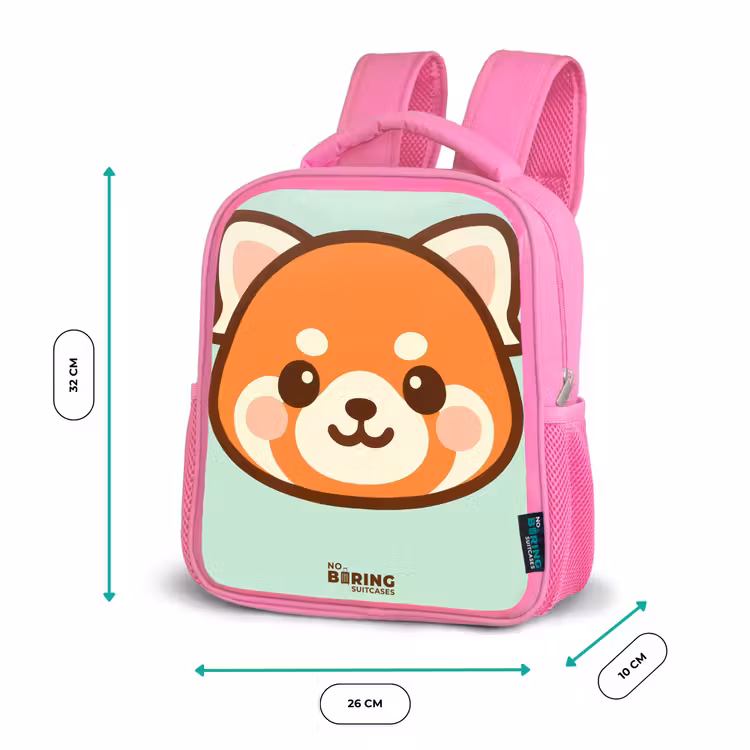 Kinderrugzak - Roze - Kawai - Rode panda - Groen β 3