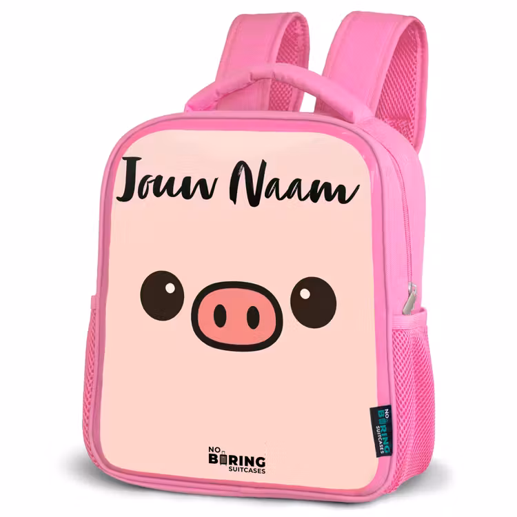 Kinderrugzak met naam - Roze - Kawai - Varken - Roze — 4